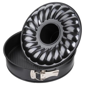 Zenker Springform Black Metallic Ø 28 cm mit Flach- und Rohrboden für Kuchen und Torten.