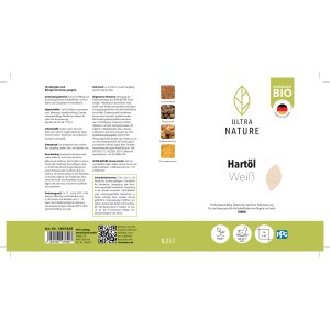 Ultra Nature Hartöl Weiß 250ml für Holzoberflächen im Innenbereich.