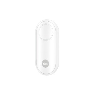 Weißer Yale Panikknopf/Türklingel für Smart Alarmanlagen. Multifunktional und wetterfest.