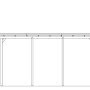 Technische Zeichnung: Skan Holz Einzelcarport Emsland, 404x846cm, mit Maßangaben.