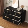 okwish Sideboard mit Goldgriffen Stauraum Wohnzimmer 120x40x77cm Schwarz_3