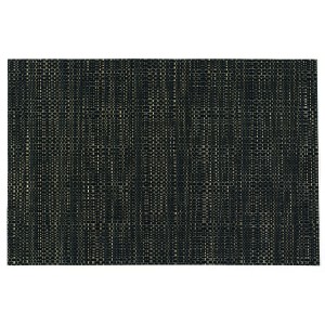 Schwarzes Wachstuch-Tischset Catania mit Struktur, 30x45 cm.