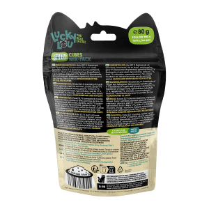 Lucky Lou Katzen-Trockenfutter Mixpack, 80g. Leckerli-Mix für Katzen.