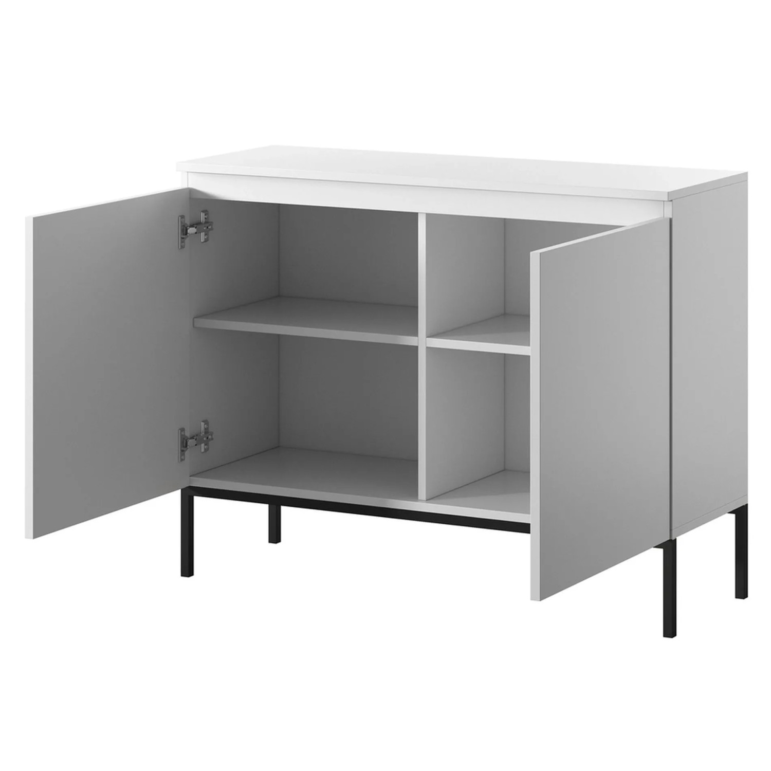 Selsey Sideboard Bemmi 100 cm Weiß mit Schwarzen Beinen_2