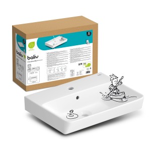 Weißer baliv Wand- & Aufsatzwaschtisch Cleveland, 50,5 cm, mit Verpackung.