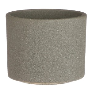 Mica Decorations Übertopf Era, Keramik, Ø 12 cm, grün. Schlichter, zylindrischer Pflanztopf für Innen und Außen.