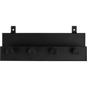 Schwarzes DenPanels Regal mit 4 Haken zur Wandmontage, Zubehör für Paneele.