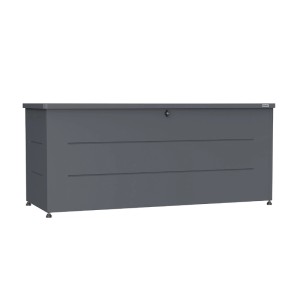 Weka Metall-Terrassenbox Gary 700 in Anthrazit, 180x70x79 cm, zur Aufbewahrung im Garten.