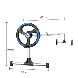 Summer Fun Pool-Aufroller für Poolabdeckungen bis 540 cm, mobil, mit Handrad und Teleskopstange.
