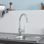Grohe QuickFix Spültischarmatur Start Loop Supersteel in moderner Küche.