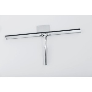 Wenko Badezimmerwischer Terni Jumbo, Chrom, mit Wandhalterung. Ideal für Dusche und Bad.