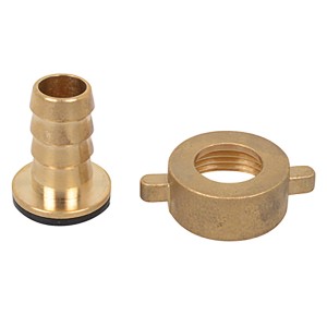 Kirchhoff Schlauchverbinder, halbe Schlauchverschraubung aus Messing, 1M x 3/4T, blank