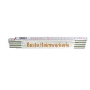 Stabila Zollstock mit Lasergravur "Beste Heimwerkerin", 2 Meter, Messwerkzeug.