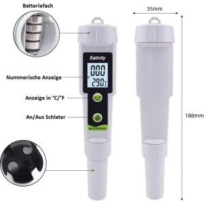 Summer Fun elektronisches Salztestgerät, weiß, zur Poolwasseranalyse.