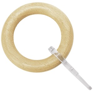 Gardinia Gardinenring aus Buchenholz mit Faltenhaken, 10er-Set für Stilgarnituren.