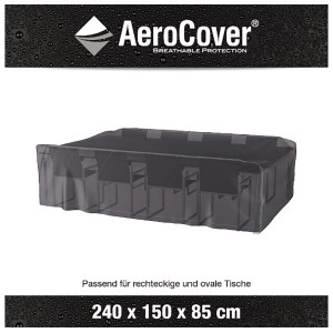Aerocover Schutzhülle für Sitzgruppen, 240x150x85 cm, atmungsaktiv und wasserabweisend.