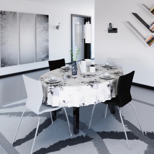 d-c-fix Tischdecke Shirley Grau, abwischbare Meterware mit Städte-Motiv, 140 cm breit.