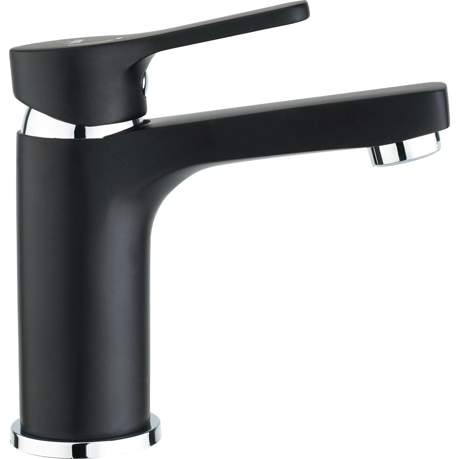 Moderne, mattschwarze baliv Waschtischarmatur WT-5760 mit Pop-Up Ventil.