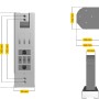 Maße des Schellenberg RolloDrive 65 Premium Rollladenantriebs mit Einlasswickler.