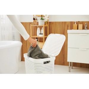 Rotho Wäschesammler Country 55 l Weiß