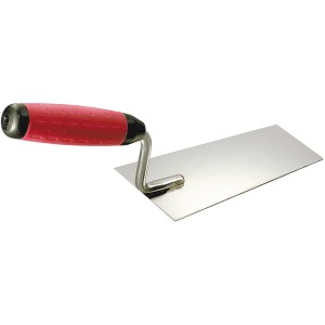 Kaufmann Berner Putzkelle, 140mm, rostfrei mit rotem Softgriff.