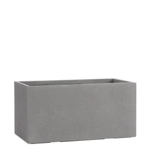 Grauer Pflanzwerk® Pflanzkübel Tub, 30x60x30 cm, aus robustem Fiberglas-Steingemisch.