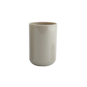 MSV Zahnputzbecher Inagua in Taupe, aus Polystyrol, elegantes Badaccessoire.