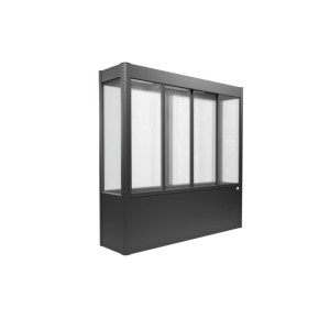 Modernes Biohort Gewächshaus Florentina Midi, dunkelgrau-metallic, mit transparenten Paneelen für Hochbeete.