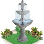 Heissner Aqua Stark Eco Teichpumpe (2100 l/h) im Querschnitt eines Zierbrunnens im Garten.