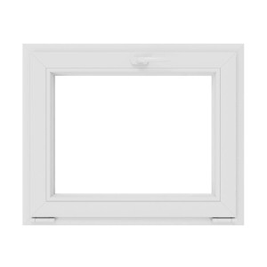 Weißes Quadroform Kellerfenster Basic, 60x50 cm, mit Kippfunktion für Keller und Nebenräume.