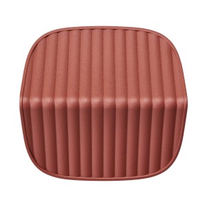 Elho Vogelhaus Cosy, 18 cm, rot-weiß, Detailansicht der geriffelten Oberfläche.