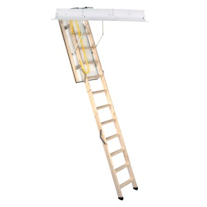 Minka Bodentreppe Euro Trend Profi, Fichte, max. 280cm Raumhöhe. Holztreppe mit Stahlzarge.