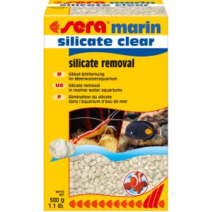 Sera Marin Silicate Clear, 500g Packung zur Silikatentfernung im Aquarium.