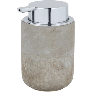 Schöner Wohnen Seifenspender Londa, grau, Keramik mit Chrom-Pumpe, Teil des 3-tlg. Bad-Accessoire Sets.