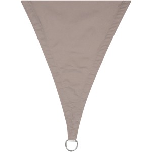 Braun-graues, viereckiges Perel Sonnensegel 500x500 cm mit D-Ring zur Befestigung.