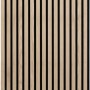 ECON Akustikpaneel Eiche, 240x60 cm, mit schwarzen MDF-Streifen für Schallabsorption.