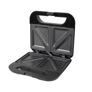 Schwarzer Silva Homeline Sandwichmaker ST 2.000 offen, für zwei Sandwiches.