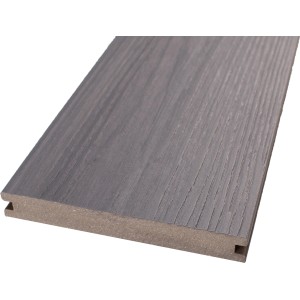 GroJa Terrassendiele BPC Steingrau/Walnuss 2,0 x 14cm x 400cm
