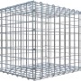 Leere Gabiona C-Ring-Gabione, 40x50x40 cm, Maschenweite 5x5 cm, aus verzinktem Drahtgitter.