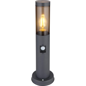 Globo Boston Sockelleuchte, Edelstahl Anthrazit, 45cm, mit Bewegungssensor.