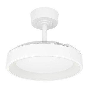 Weißer Eglo LED-Deckenventilator Torreya, 77 cm Durchmesser. Deckenleuchte mit Ventilator.