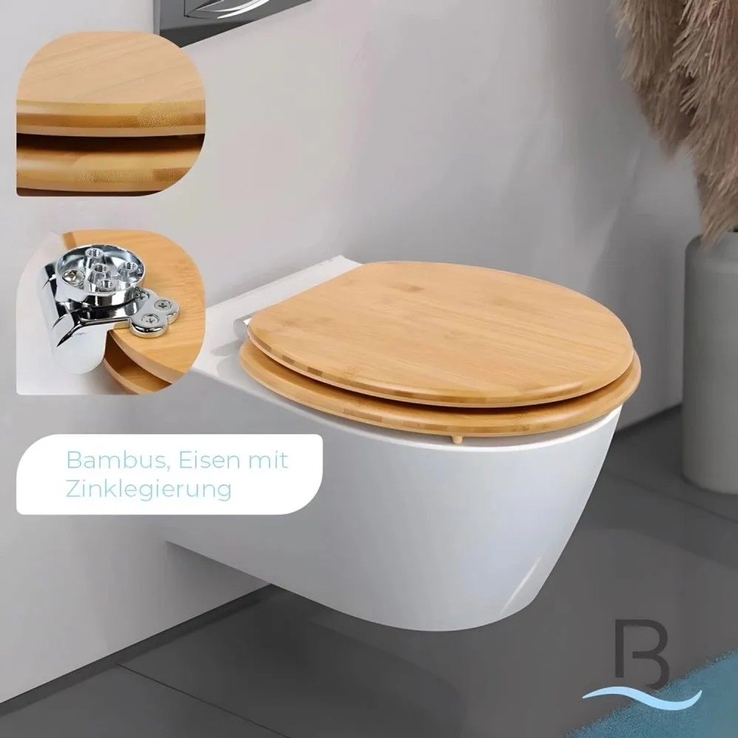 Bath4U WC Sitz aus Bambus 37 5x43 5cm Soft-Close Absenkautomatik bis 150kg  kaufen bei OBI