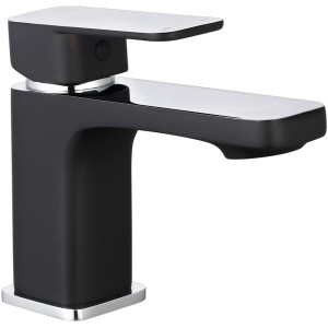 Schütte Waschbeckenarmatur Madagaskar in Schwarz mit Einhandbedienung und Pop-Up-Garnitur.