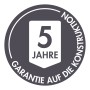 5 Jahre Garantie auf die Konstruktion des Karibu Holz-Gartenhauses.