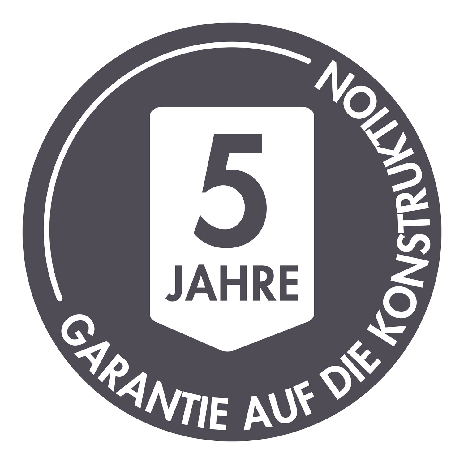 5 Jahre Garantie auf die Konstruktion des Karibu Holz-Gartenhauses.