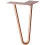 Wagner Möbelbein Hairpin, 200 mm, Pearl Brass, aus Stahl mit Anschraubplatte.
