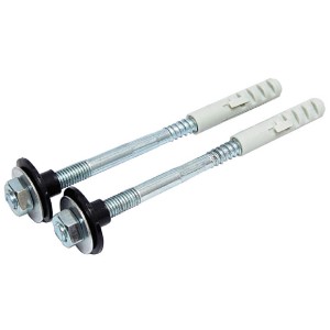 Sanitop-Wingenroth Befestigungsset für Waschtische, bestehend aus Schrauben, Muttern, Unterlegscheiben und Dübeln.