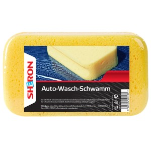 Gelber Sheron Wasch-Schwamm für die Autopflege. Universell einsetzbar und lackschonend.