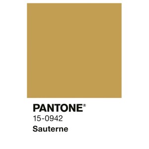 Alpina Innenfarbe Pantone Sauterne Gelb. Matte Wandfarbe in warmem Goldgelb, Farbton 15-0942.