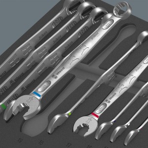 Wera Schaumstoffeinlage mit 19-teiligem Joker-Set für Werkstattwagen. Werkzeuge sicher und ordentlich verstaut.